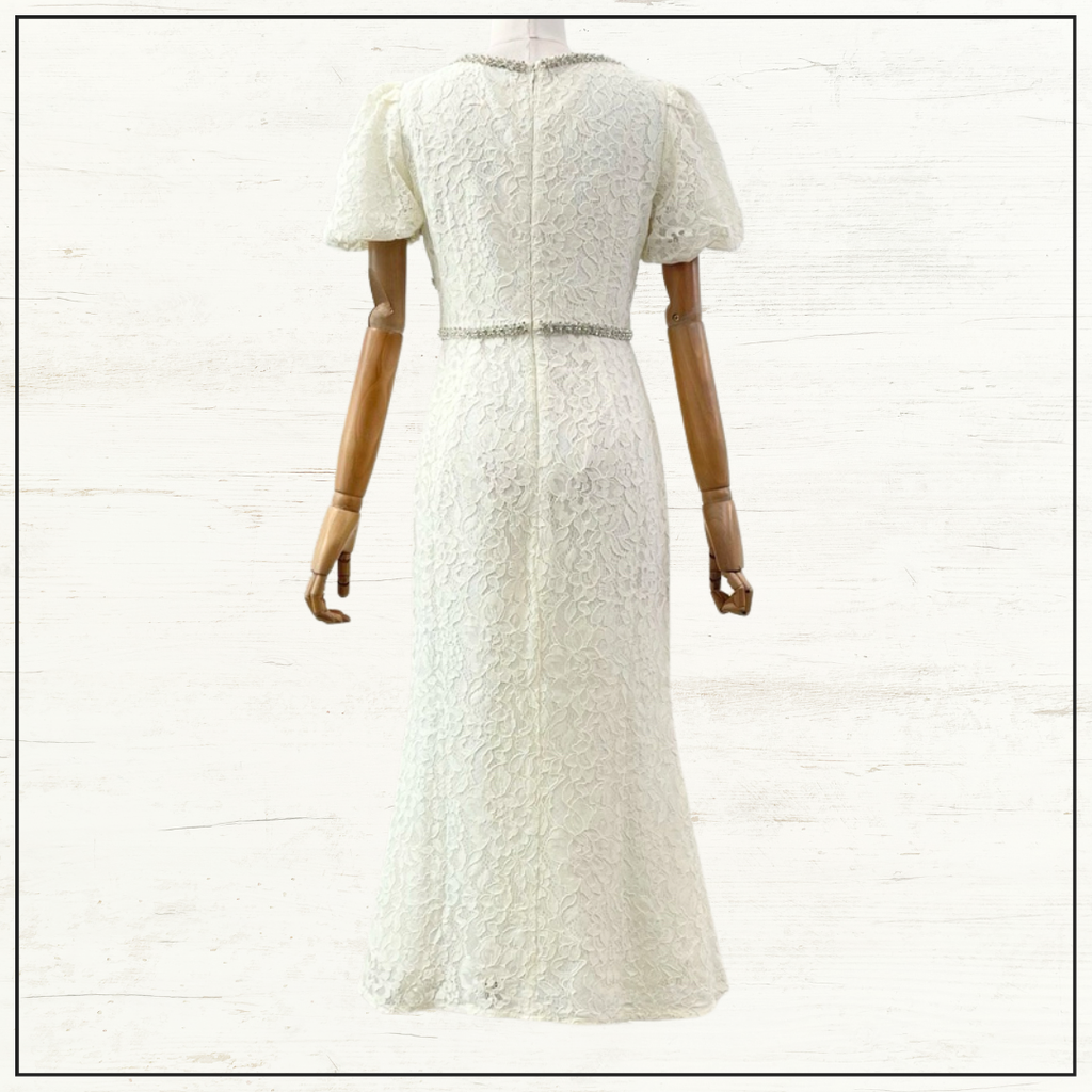 LACE TRIM MIDI DRESS