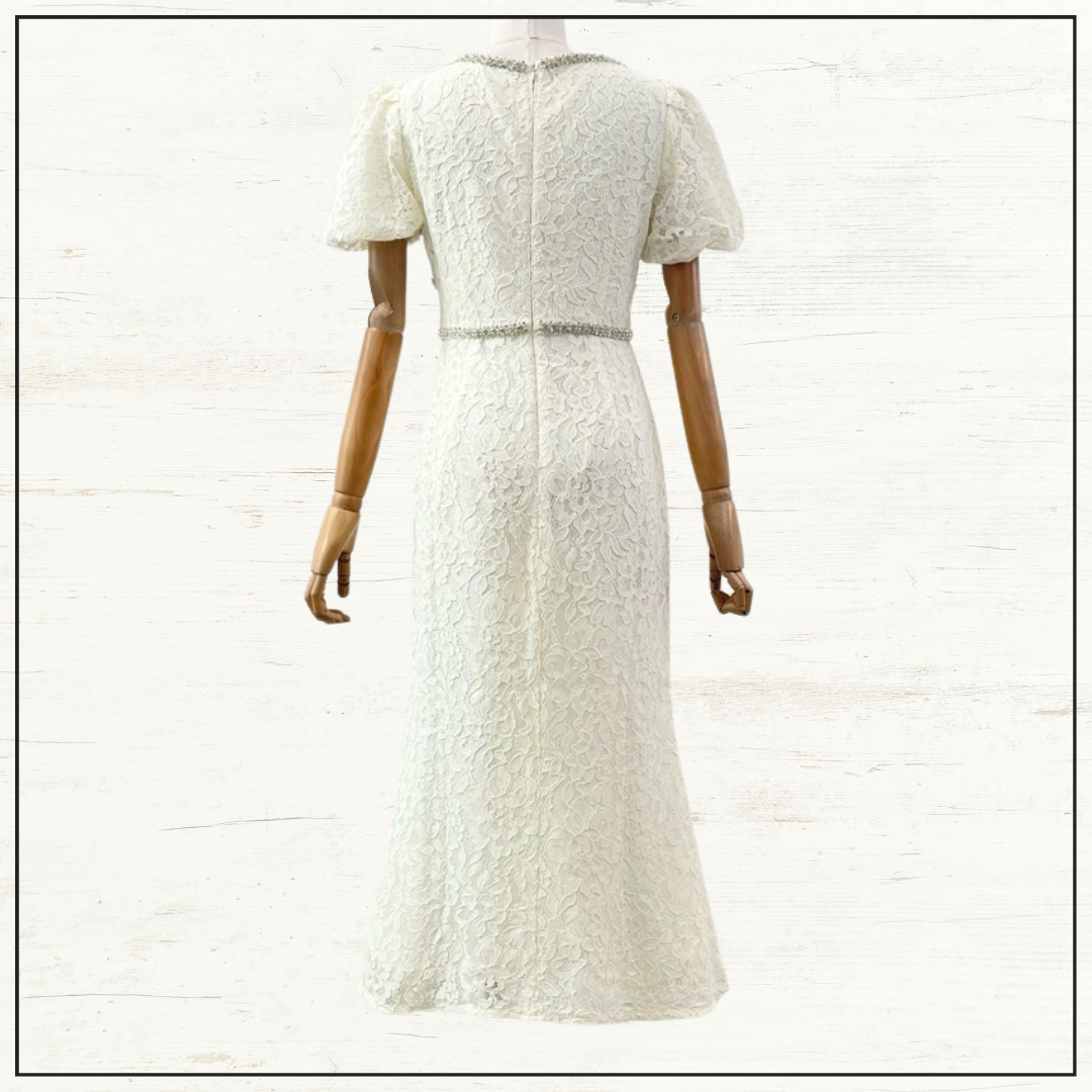 LACE TRIM MIDI DRESS