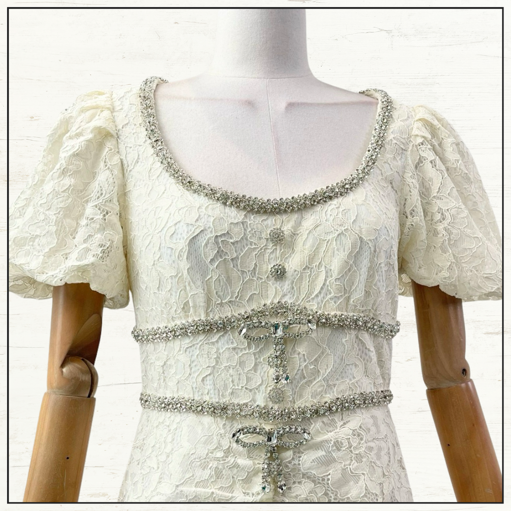 LACE TRIM MIDI DRESS