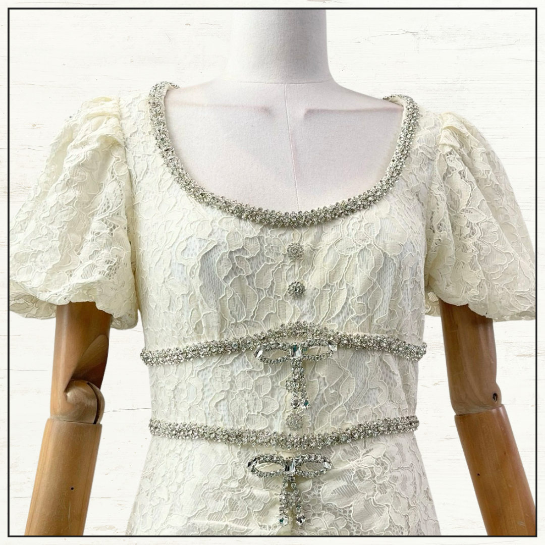 LACE TRIM MIDI DRESS