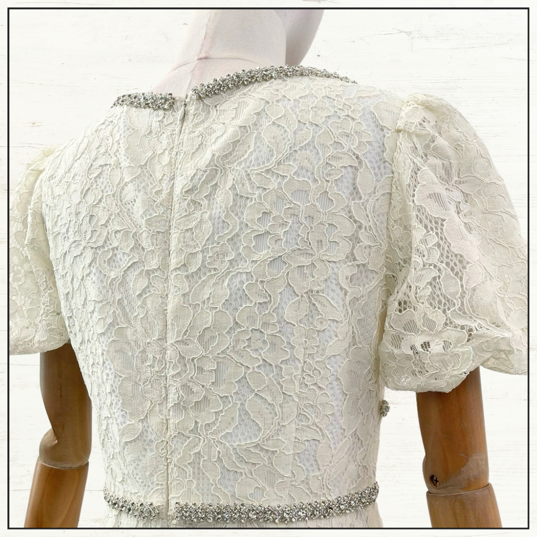 LACE TRIM MIDI DRESS