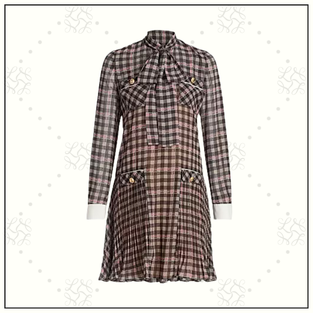 CHECK CHIFFON MINI DRESS