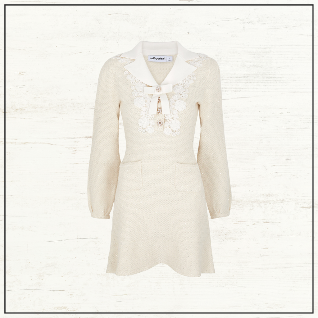 FLORAL APPLIQUÉD MINI DRESS