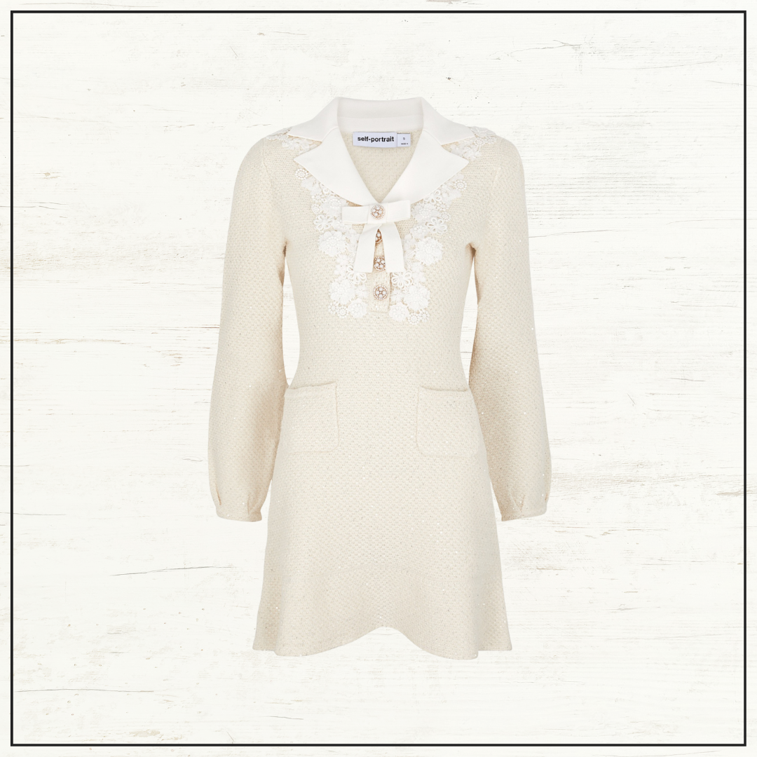 FLORAL APPLIQUÉD MINI DRESS