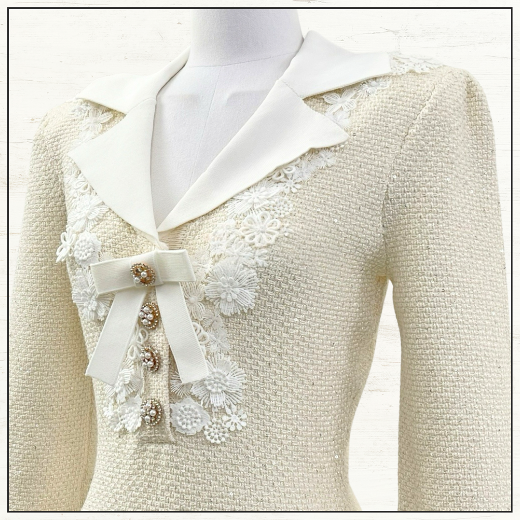 FLORAL APPLIQUÉD MINI DRESS