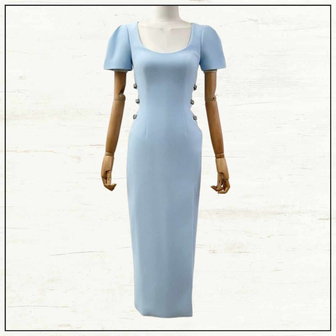 EMBELLISHED CUT OUT MIDI DRESS