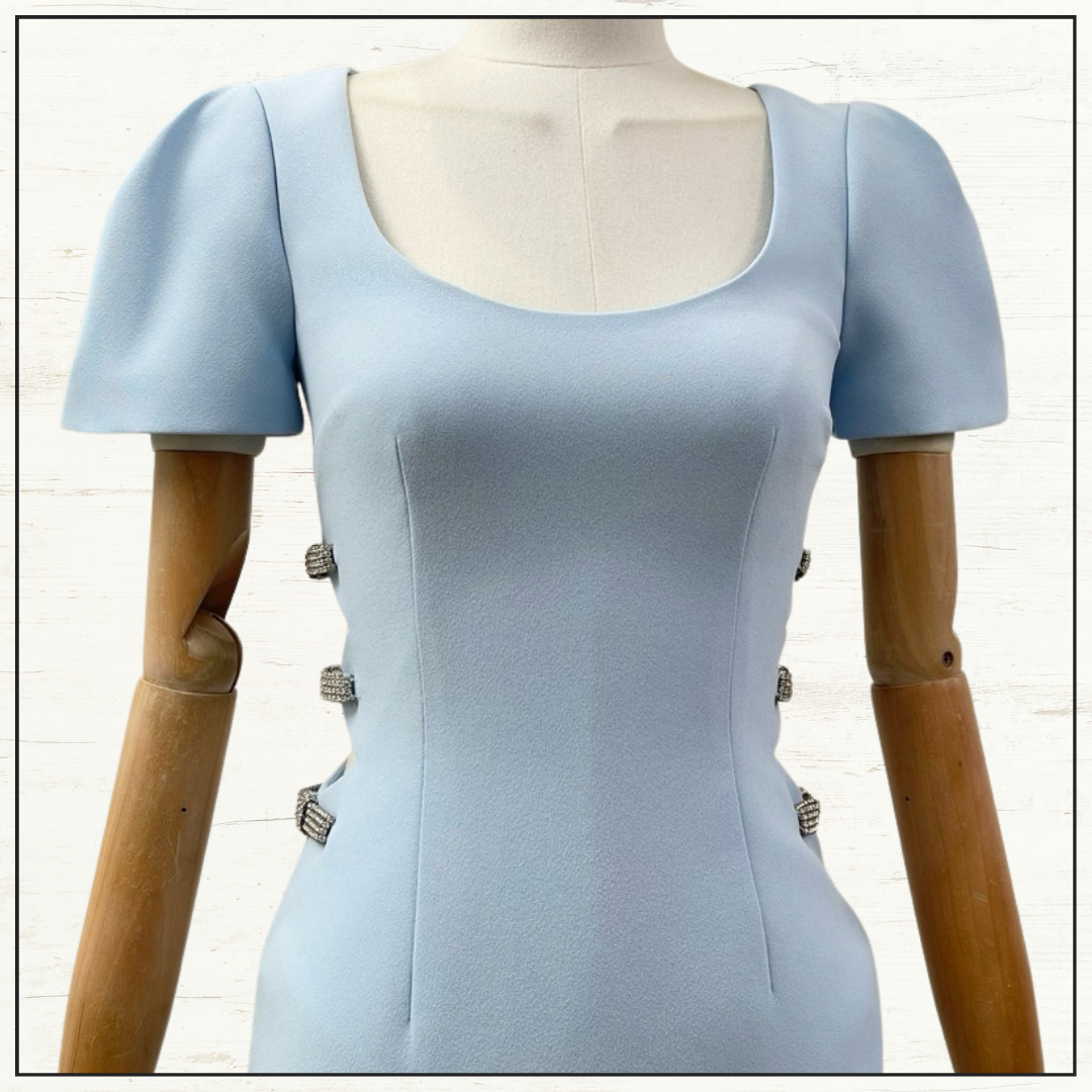 EMBELLISHED CUT OUT MIDI DRESS