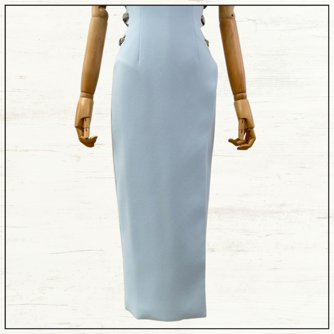 EMBELLISHED CUT OUT MIDI DRESS