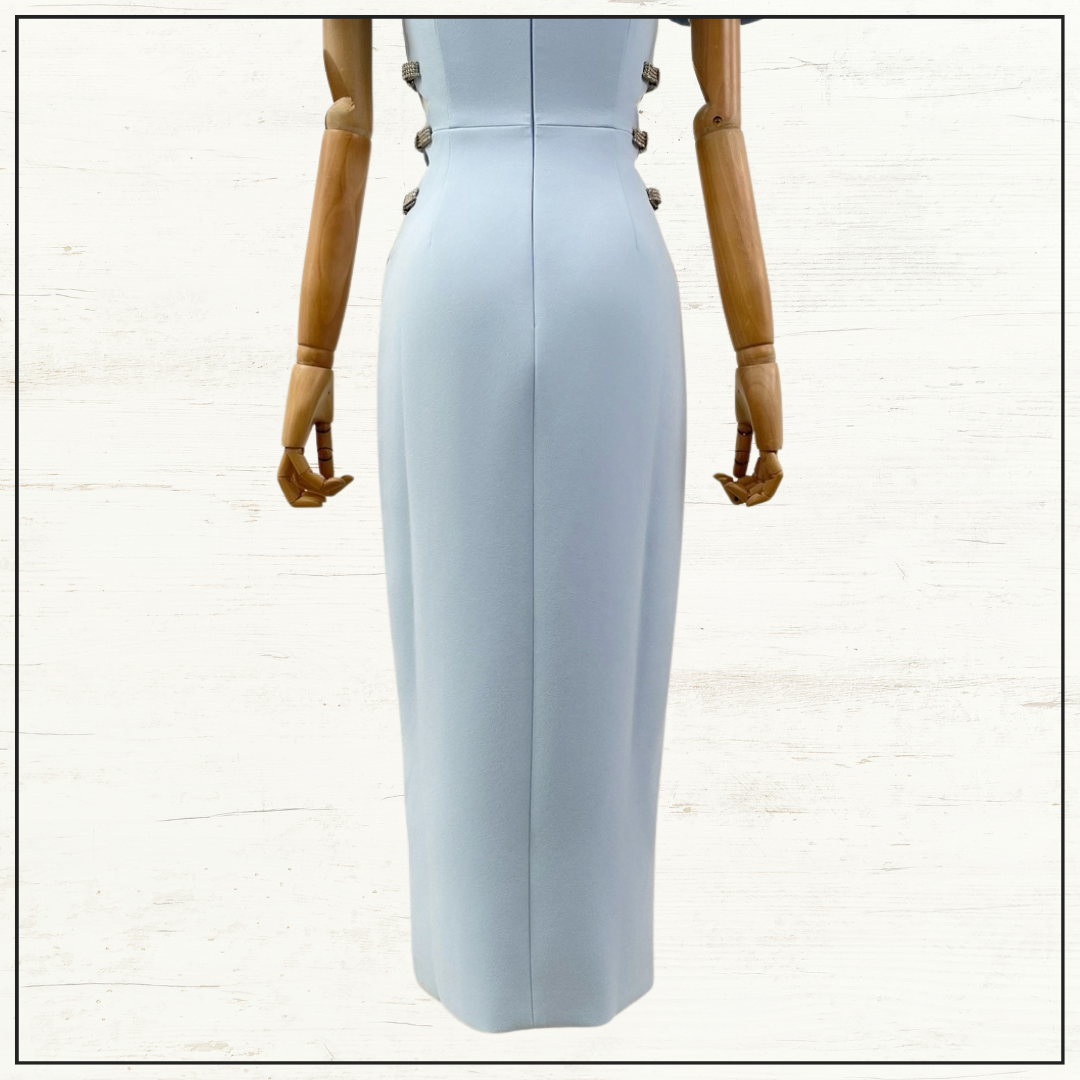 EMBELLISHED CUT OUT MIDI DRESS