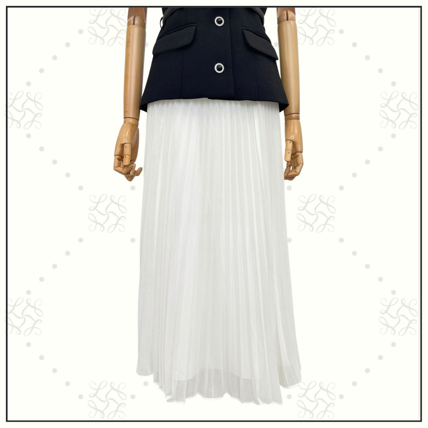 EMBELLISHED PLEATED MIDI DRESS