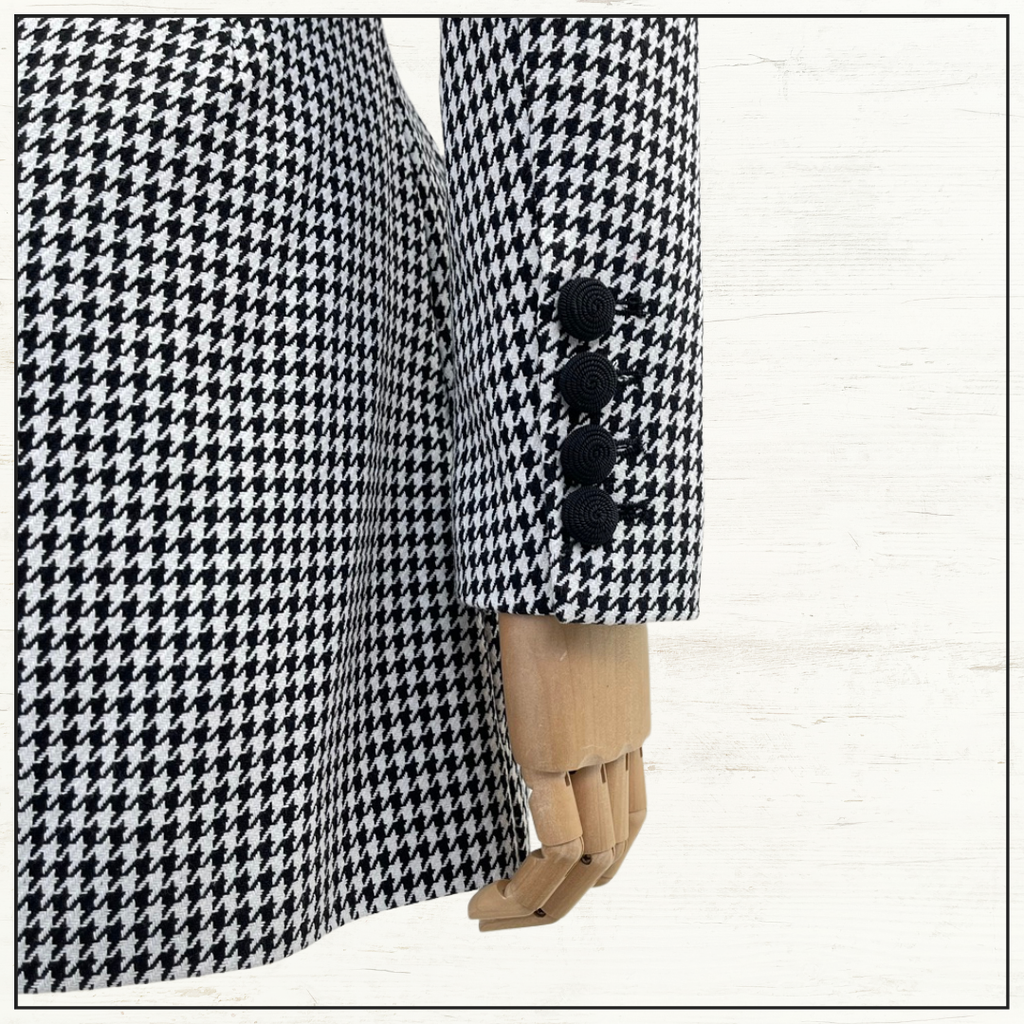 HOUNDSTOOTH DOUBLE BREASTED MINI DRESS