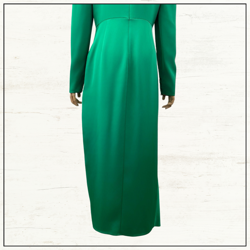 DRAPED SATIN MIDI DRESS