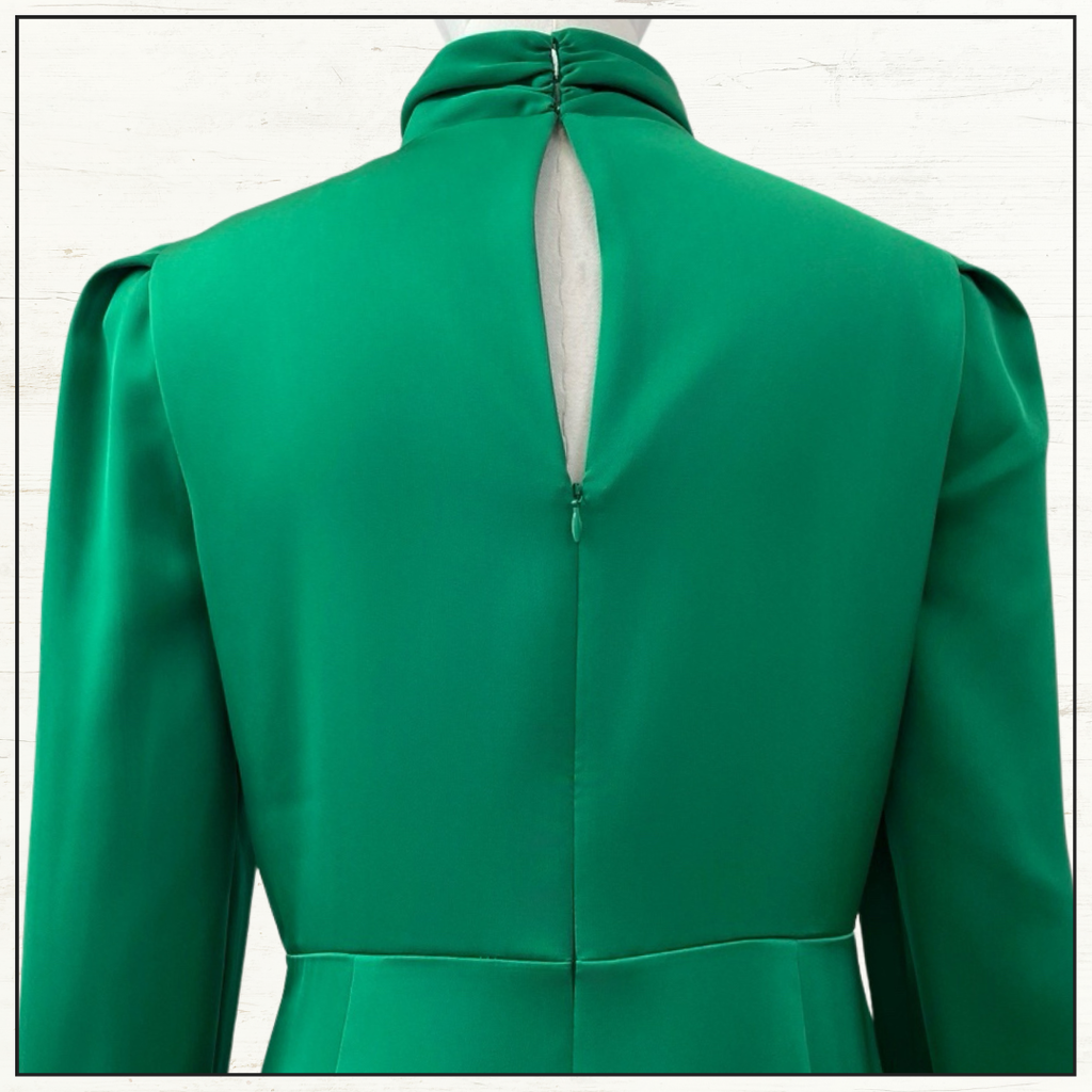 DRAPED SATIN MIDI DRESS