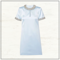 EMBELLISHED SATIN MINI DRESS