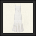 LACE TRIMMED LINEN DRESS
