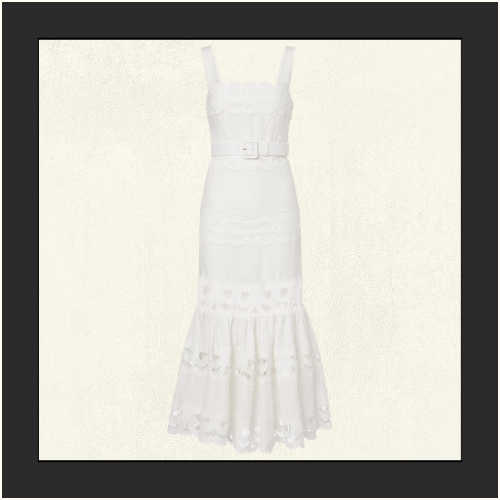 LACE TRIMMED LINEN DRESS