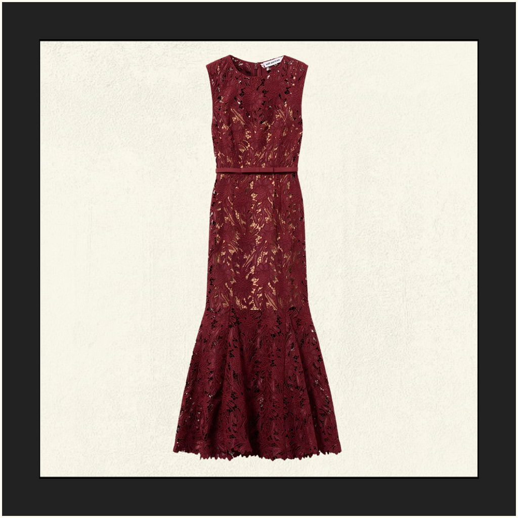 LACE GUIPURE MIDI DRESS