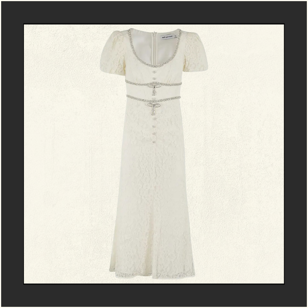 LACE TRIM MIDI DRESS