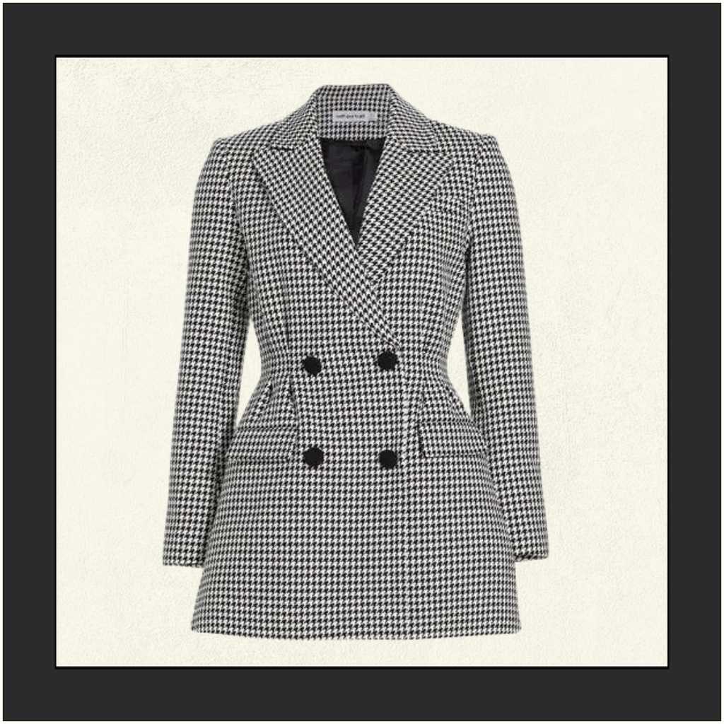 HOUNDSTOOTH DOUBLE BREASTED MINI DRESS