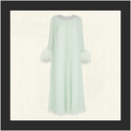 OSTRICH TRIM MAXI DRESS