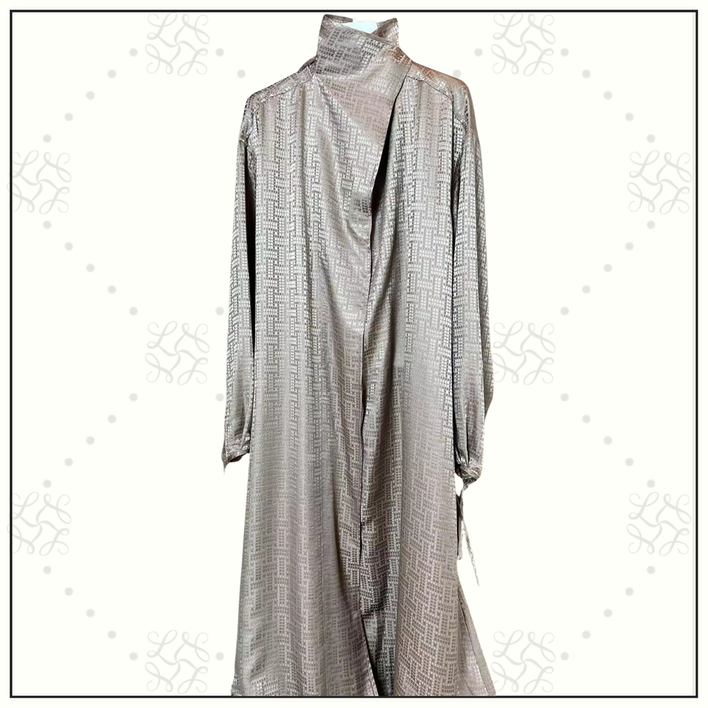 MOSAIQUE DRAWSTRING SILK LONG DRESS