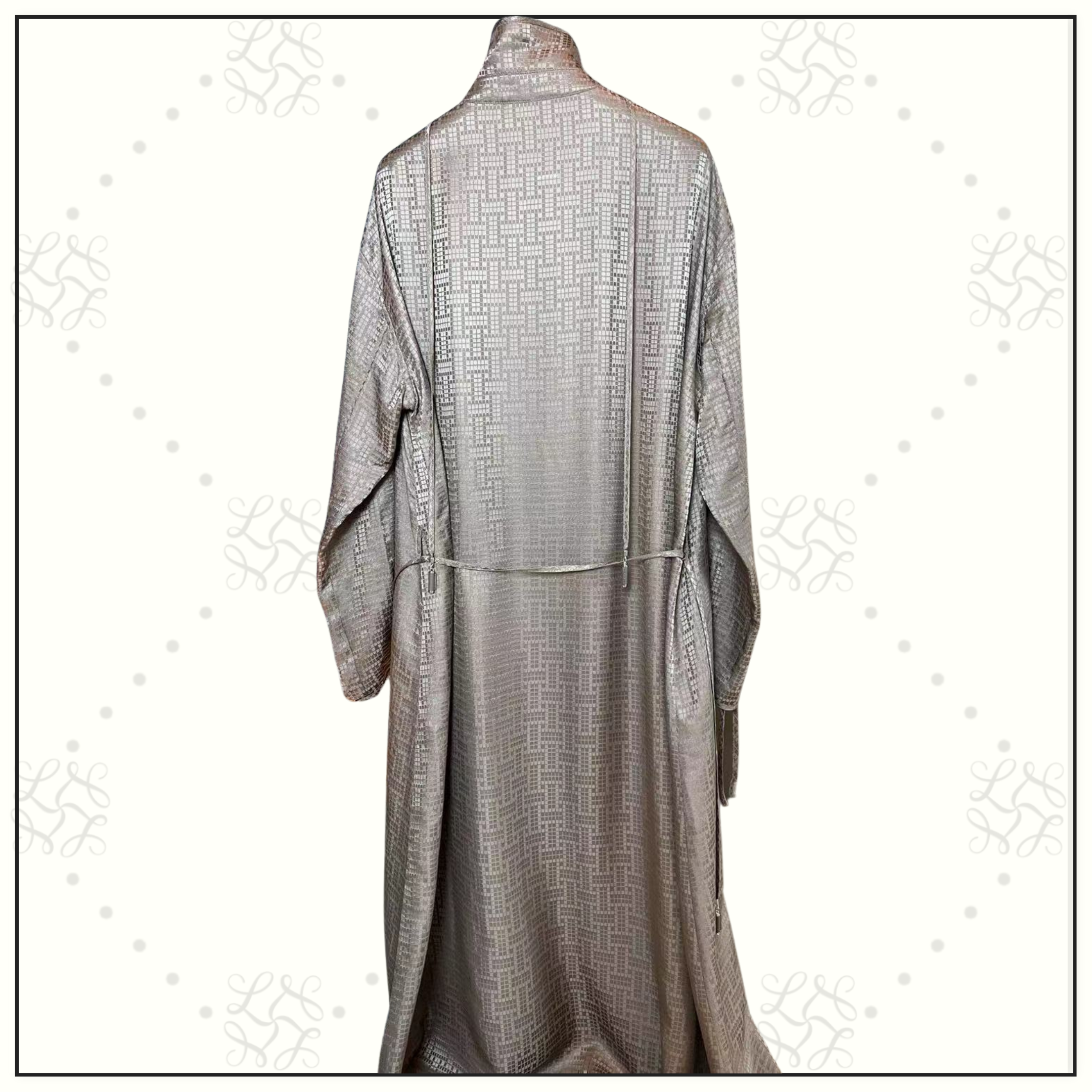 MOSAIQUE DRAWSTRING SILK LONG DRESS