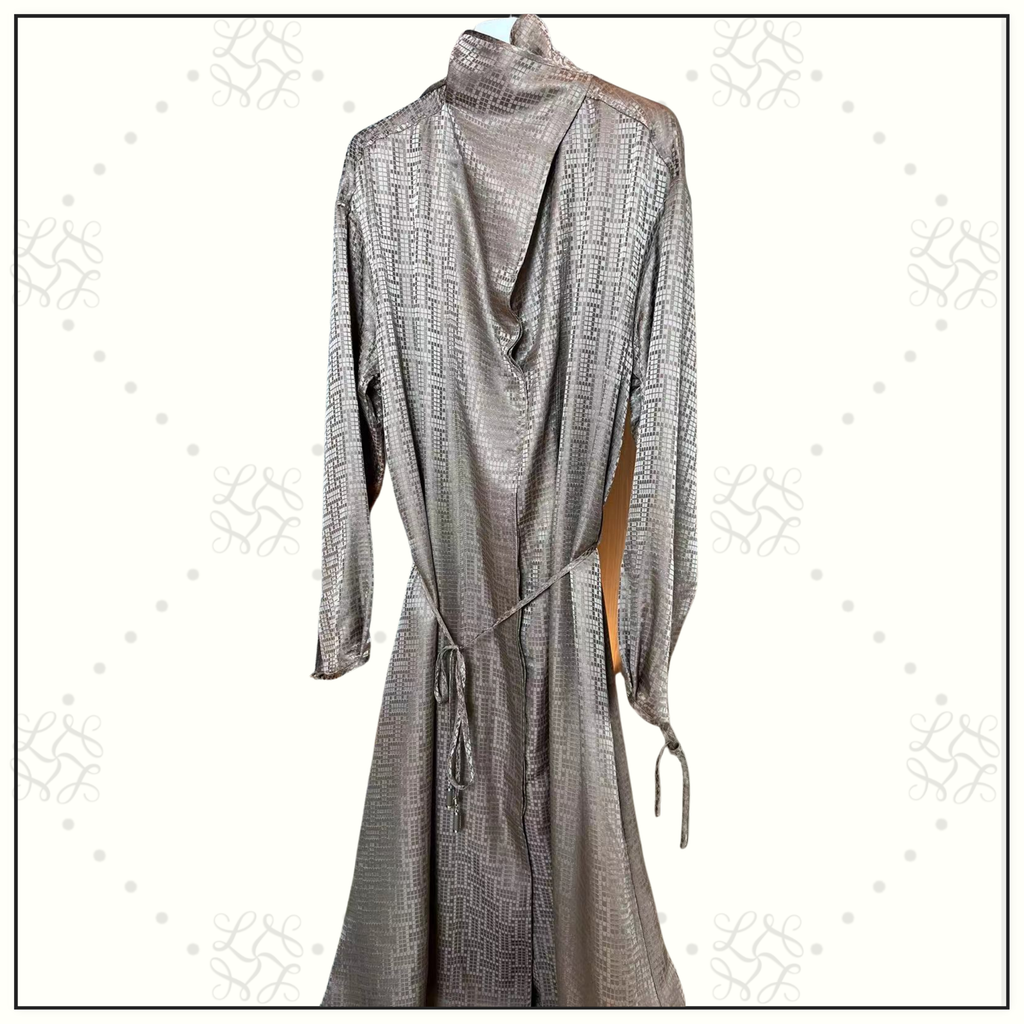 MOSAIQUE DRAWSTRING SILK LONG DRESS