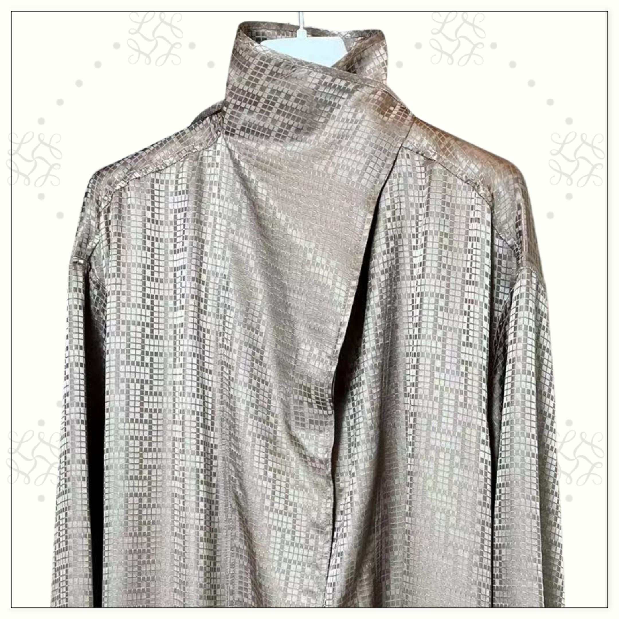 MOSAIQUE DRAWSTRING SILK LONG DRESS