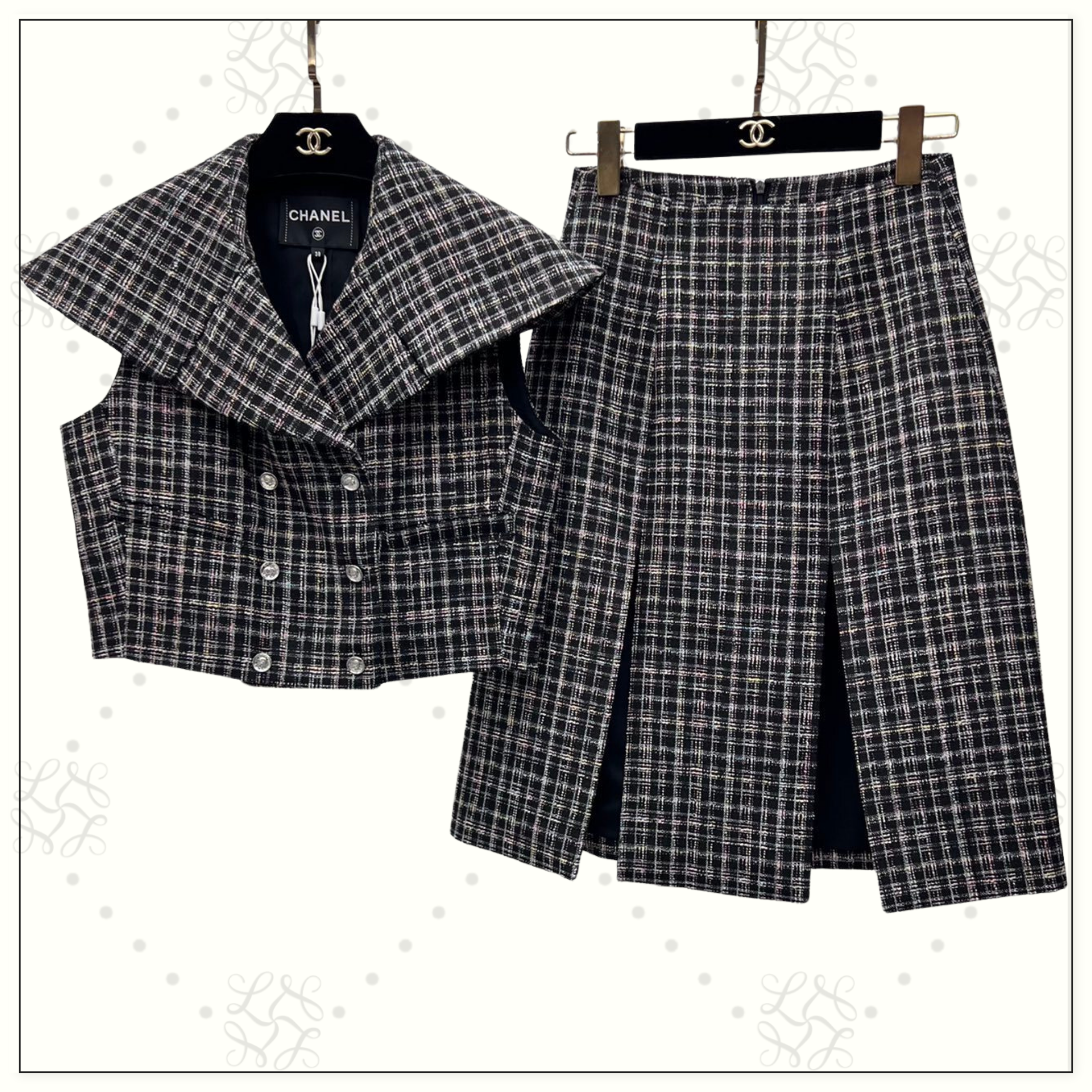 TWEED VEST  AND SKIRT