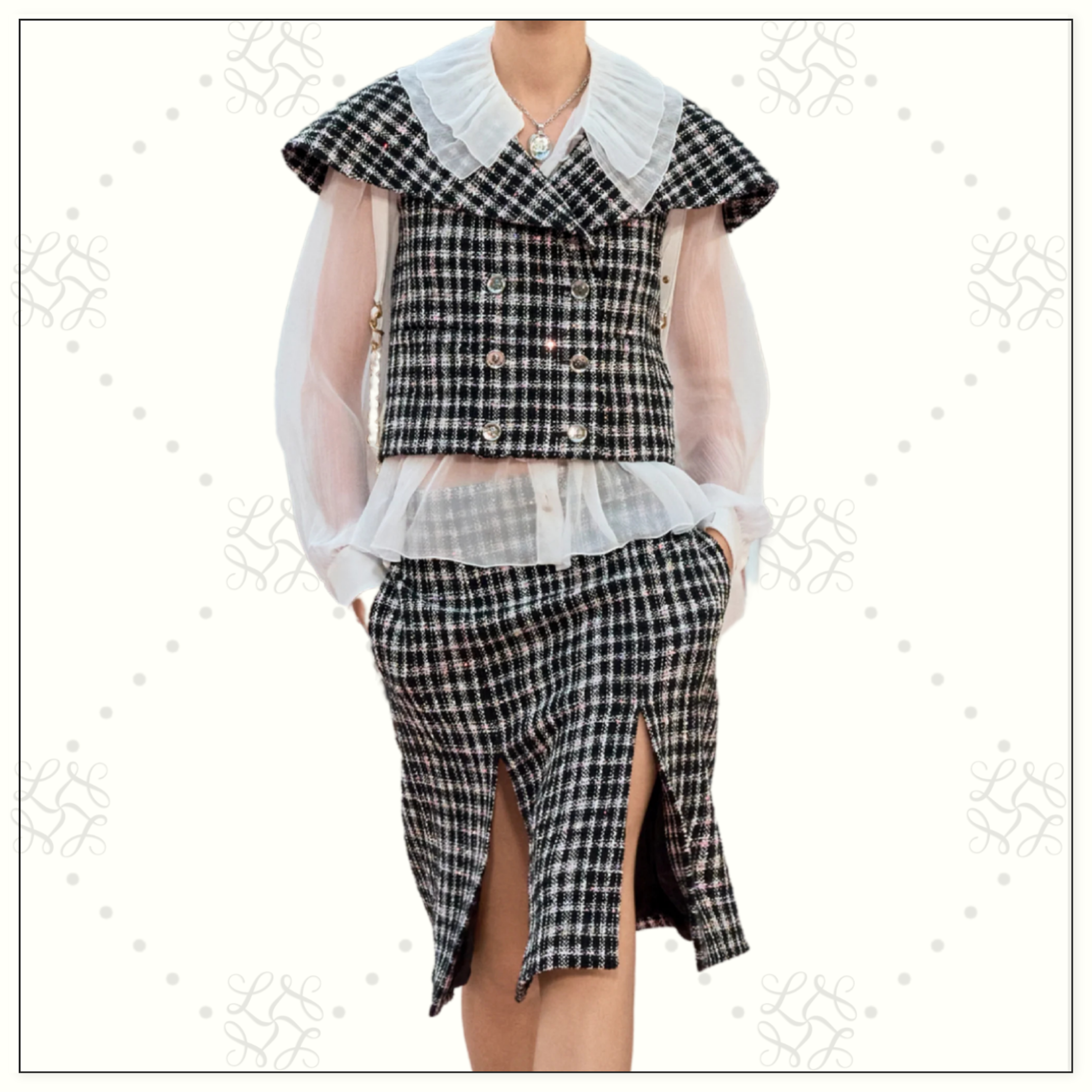 TWEED VEST  AND SKIRT