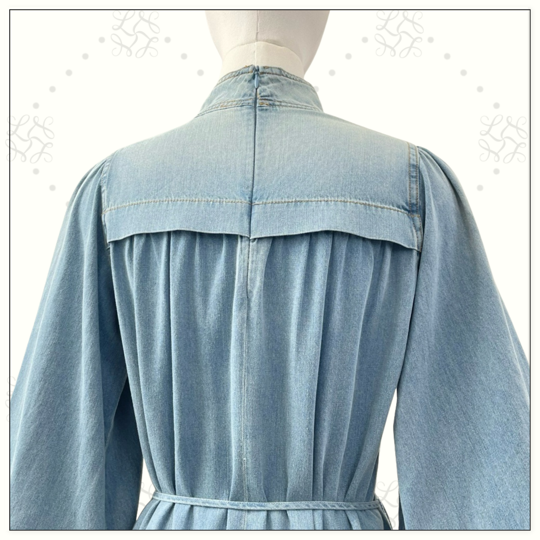 CRUSH DENIM MIDI DRESS