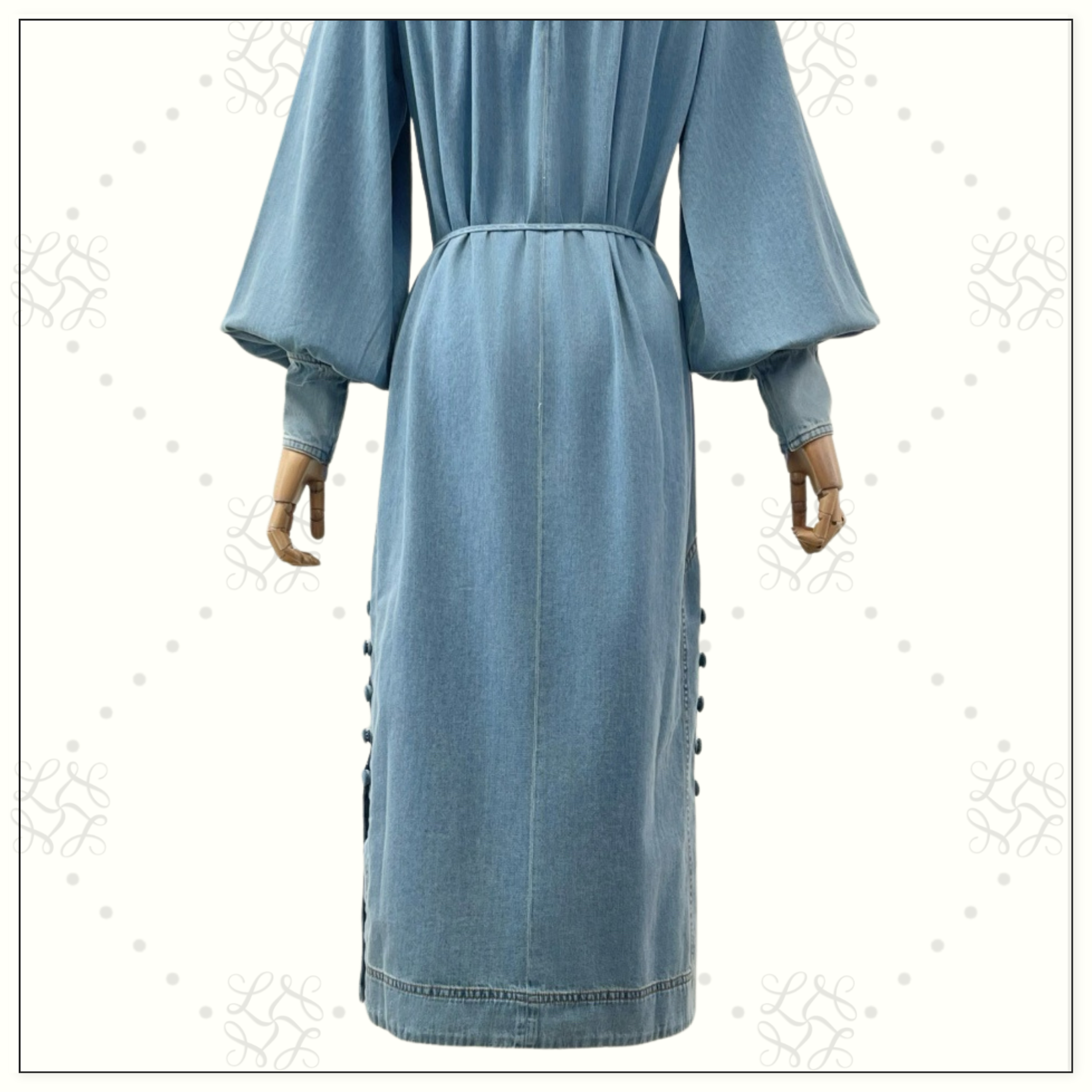 CRUSH DENIM MIDI DRESS