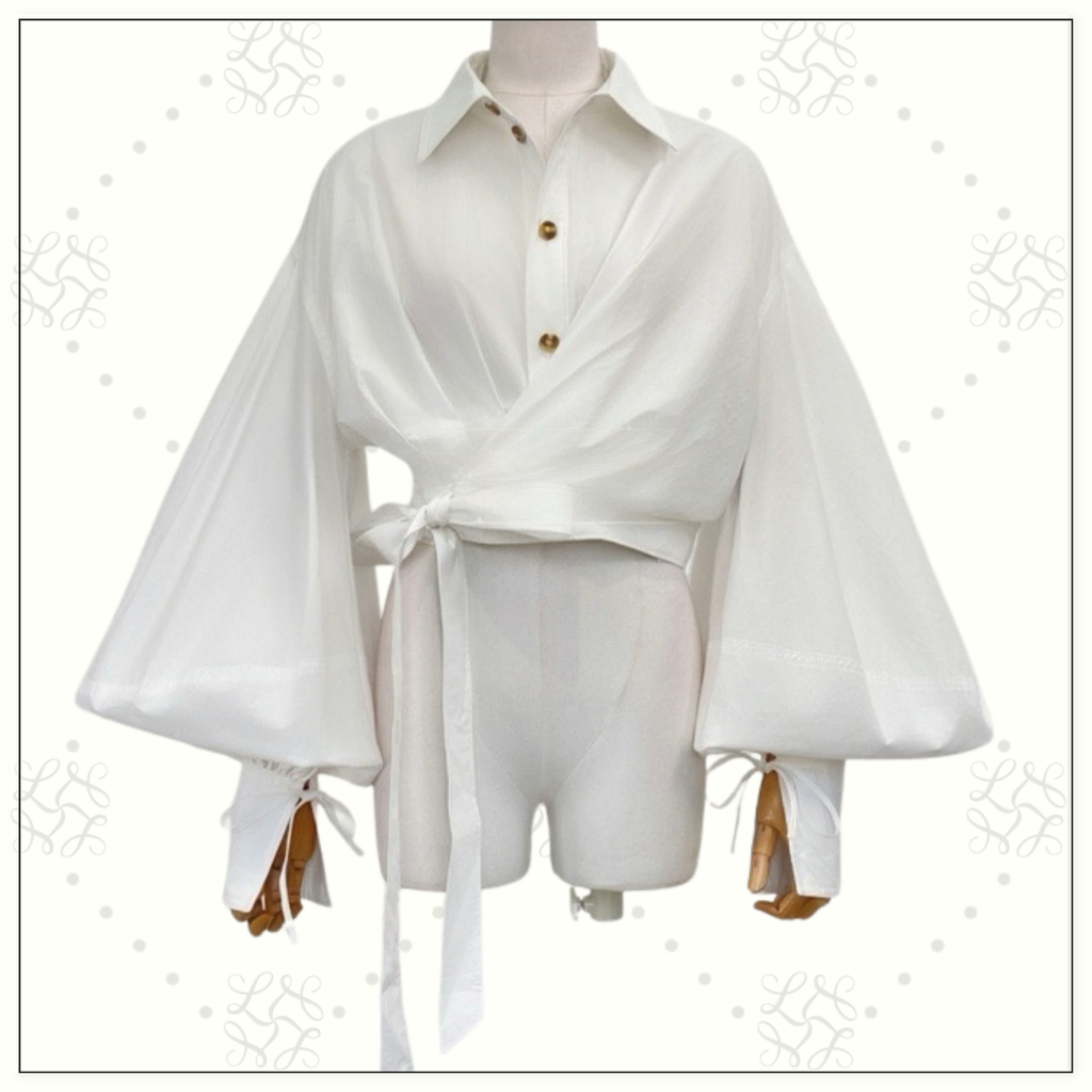 REBELLION POPLIN WRAP BLOUSE