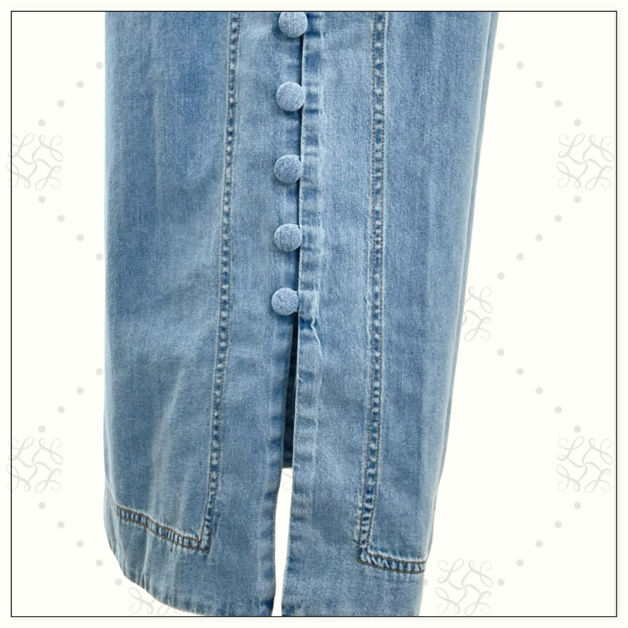 CRUSH DENIM MIDI DRESS