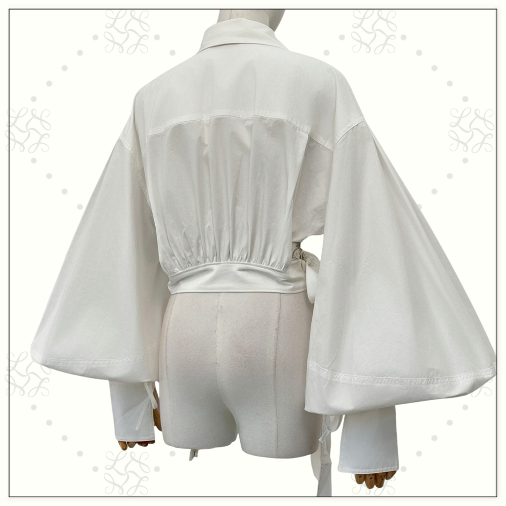 REBELLION POPLIN WRAP BLOUSE