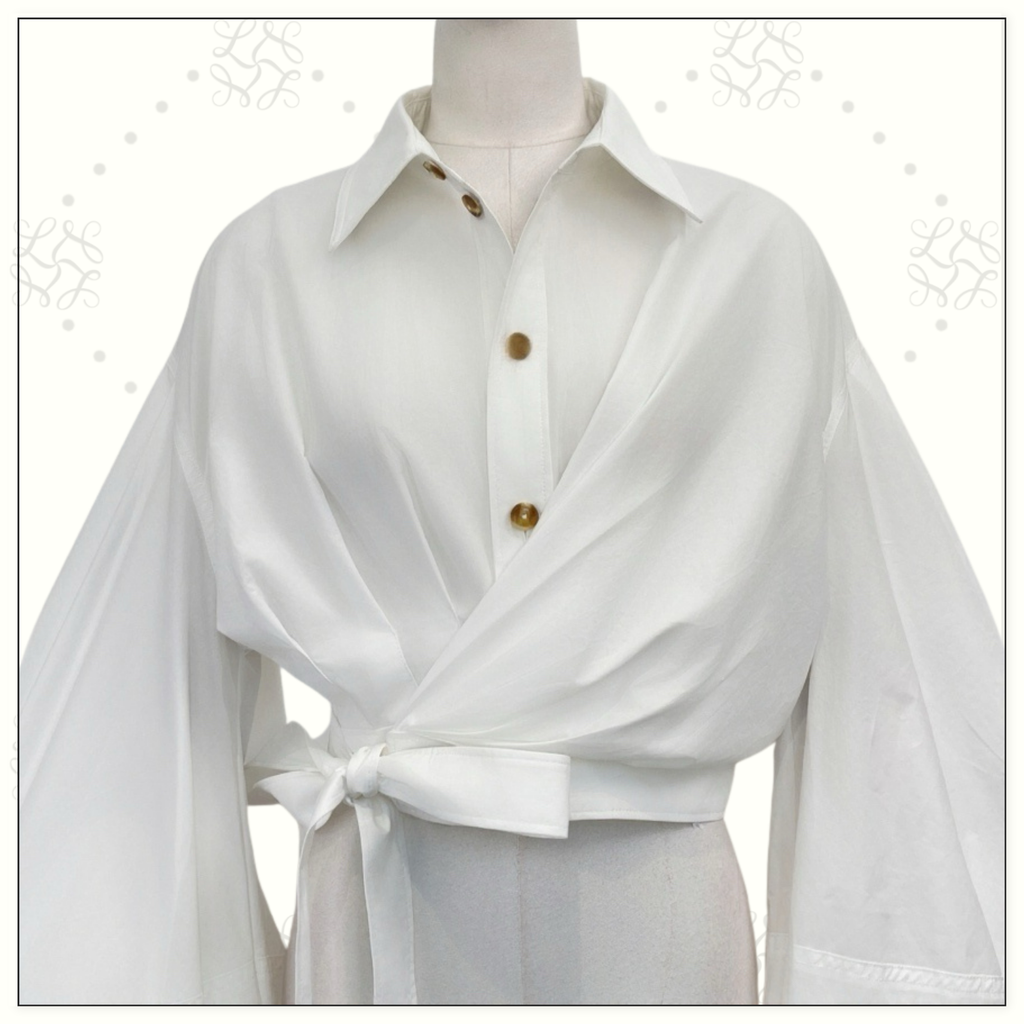 REBELLION POPLIN WRAP BLOUSE