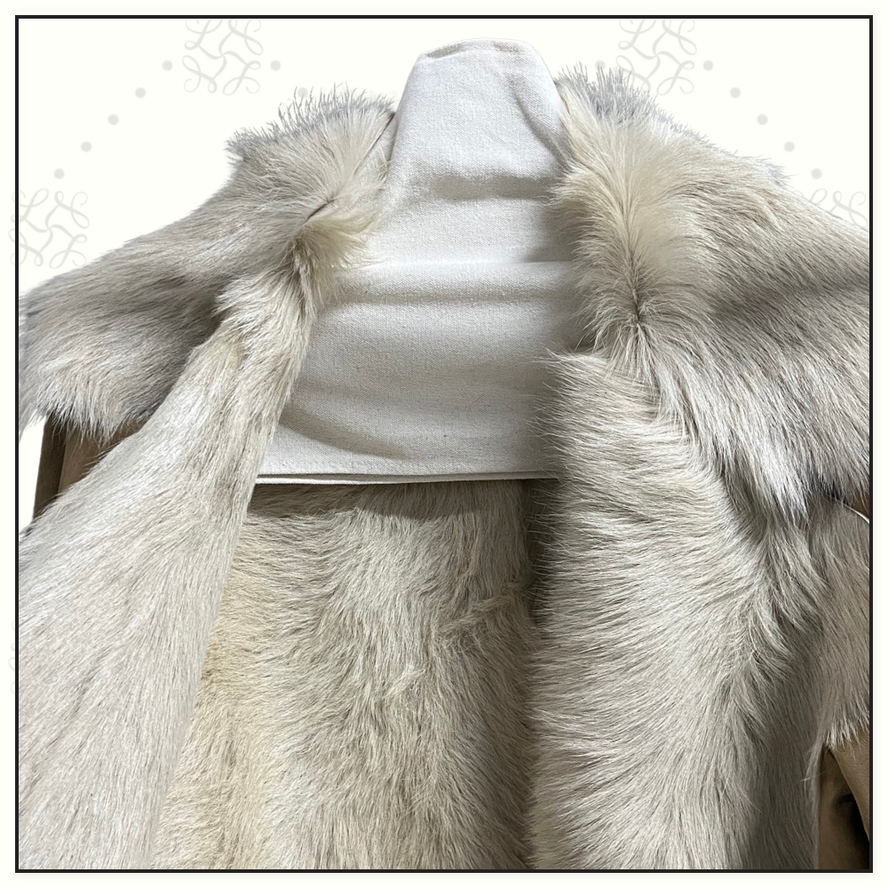 SUEDE JACKET WITH FUR COLLAR