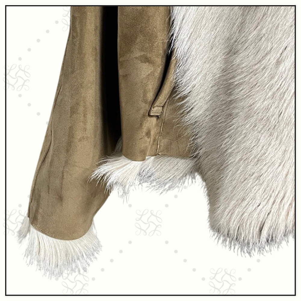 SUEDE JACKET WITH FUR COLLAR