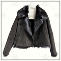 SUEDE JACKET WITH FUR COLLAR