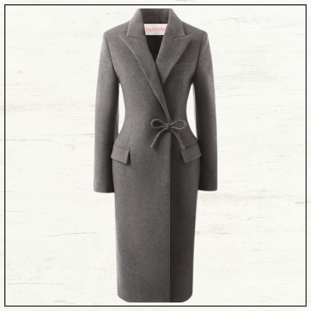 SIDE BOW WOOL CASHMERE COAT