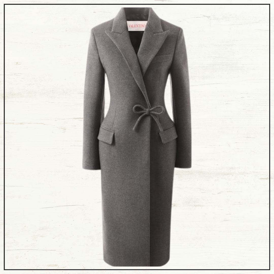 SIDE BOW WOOL CASHMERE COAT