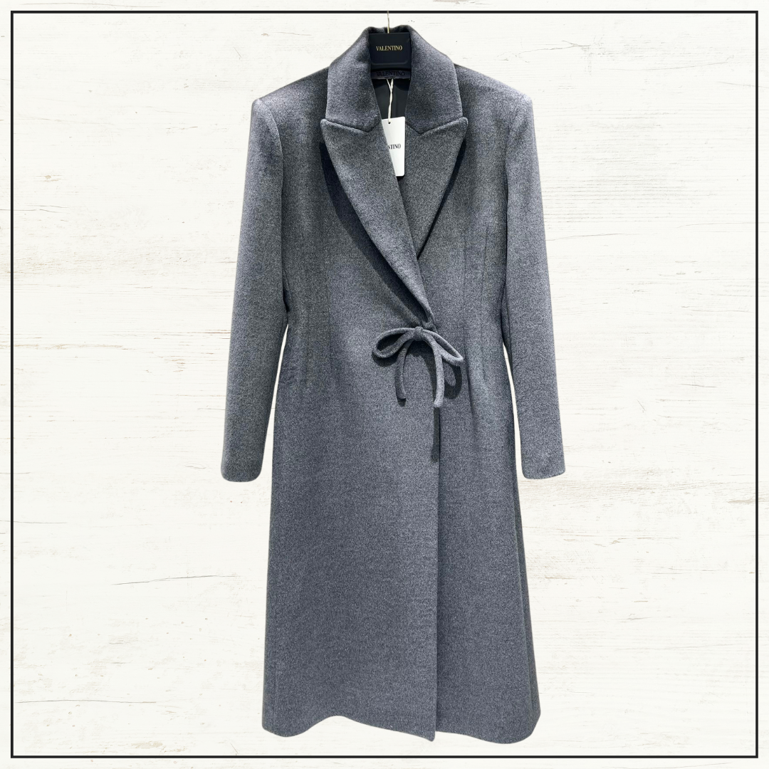 SIDE BOW WOOL CASHMERE COAT