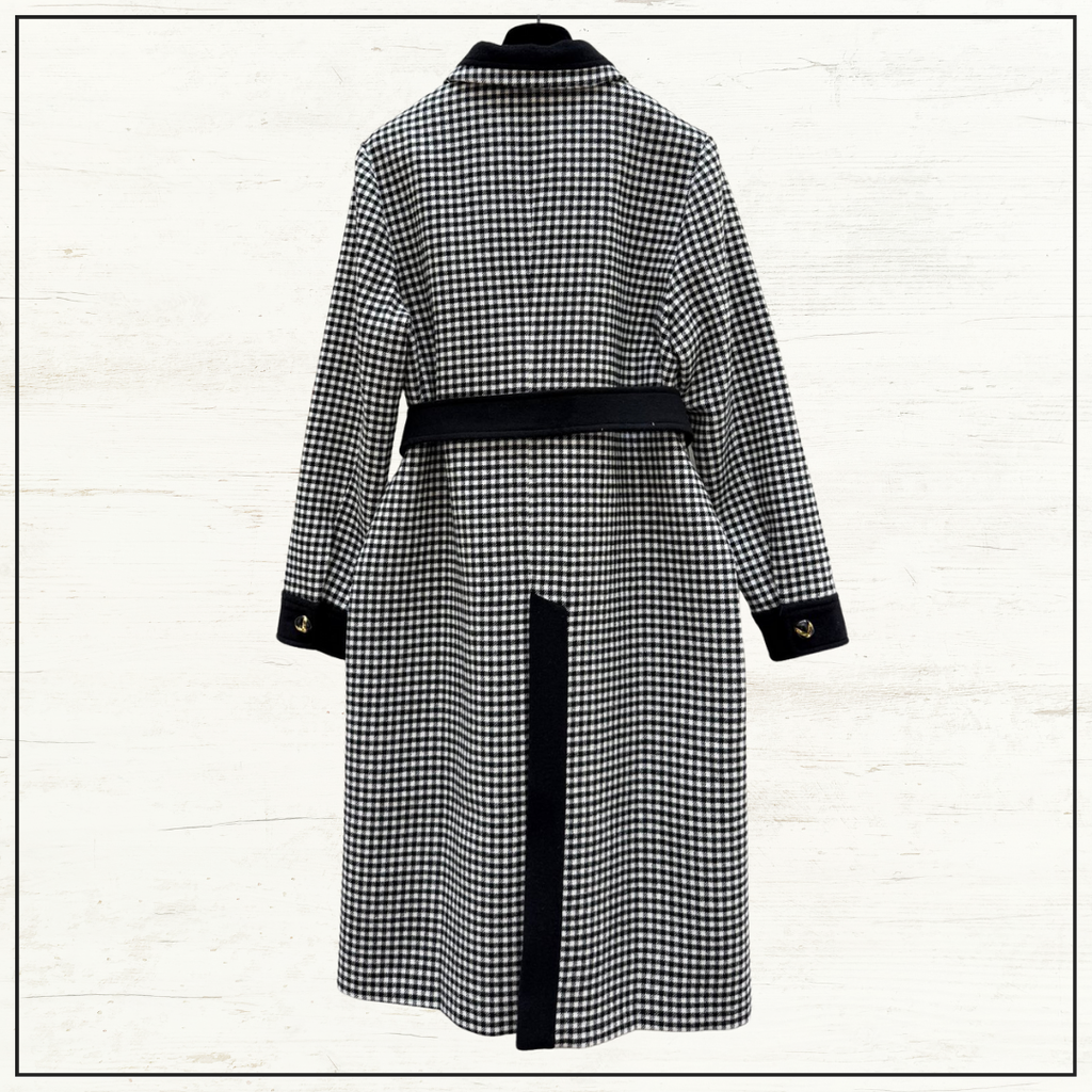 CHECKED WOOL & CASHMERE COAT