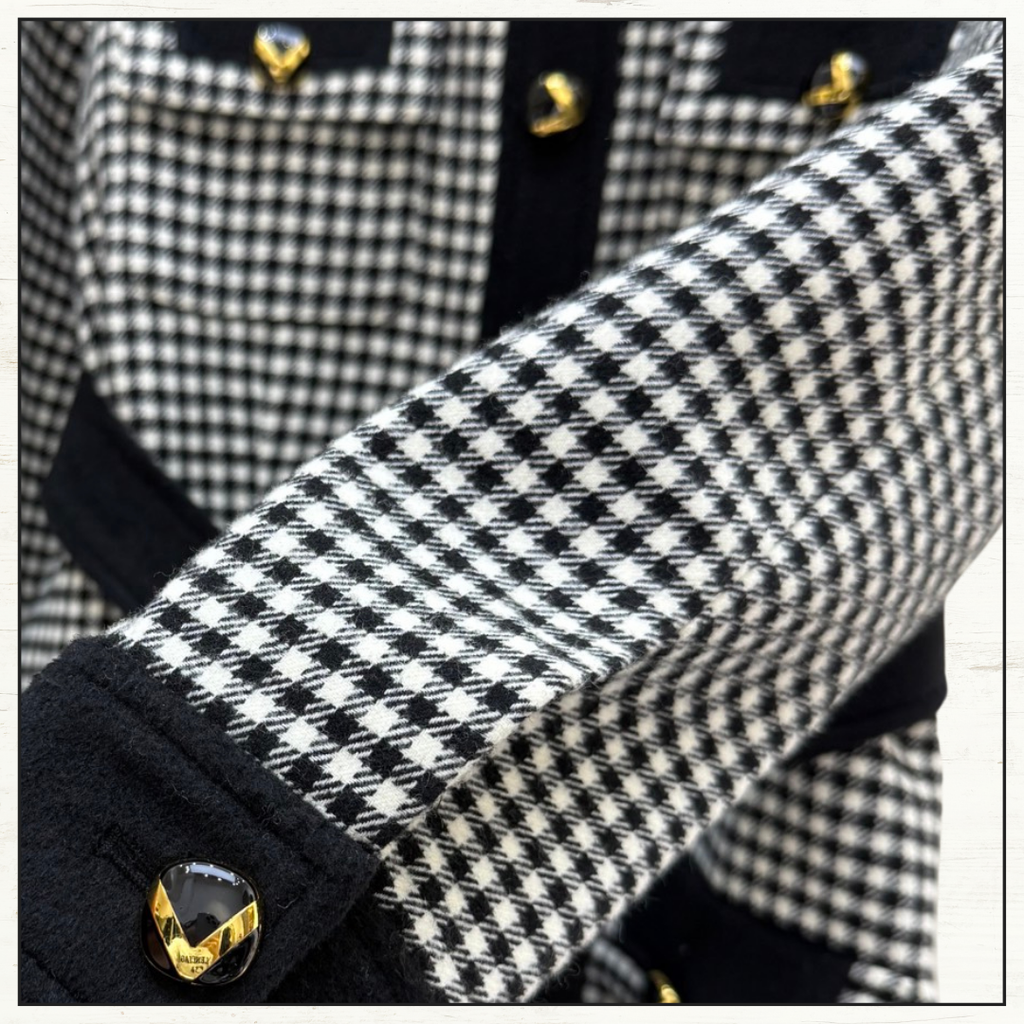 CHECKED WOOL & CASHMERE COAT