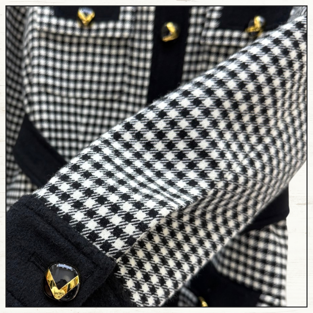 CHECKED WOOL & CASHMERE COAT