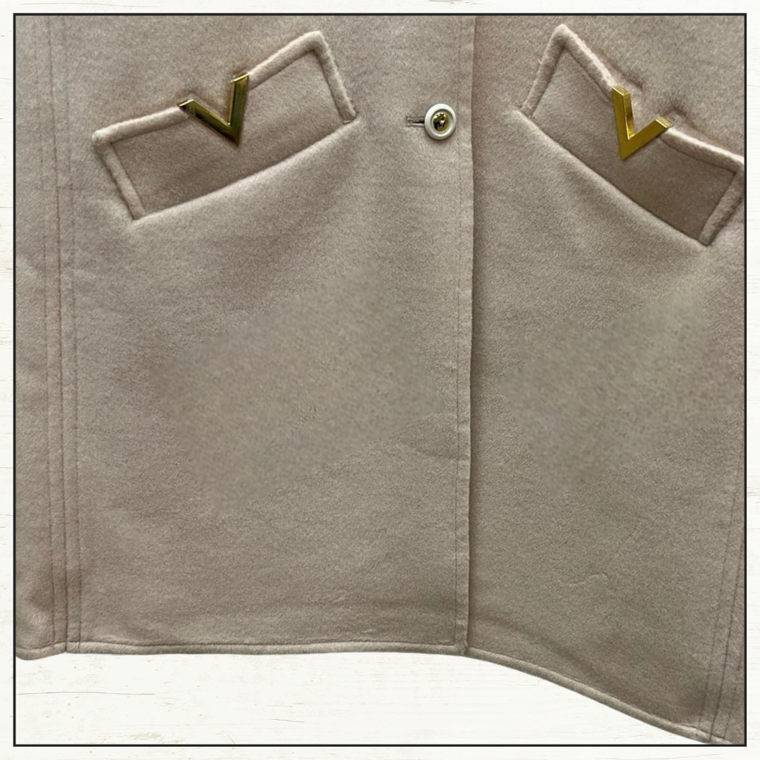 V LOGO WOOL & CASHMERE MINI DRESS