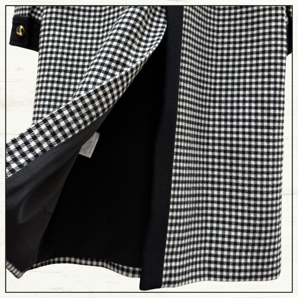CHECKED WOOL & CASHMERE COAT