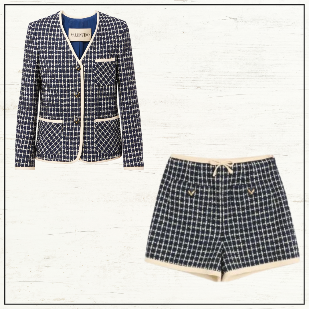 WOOL & COTTON BLEND JACKET & SHORTS