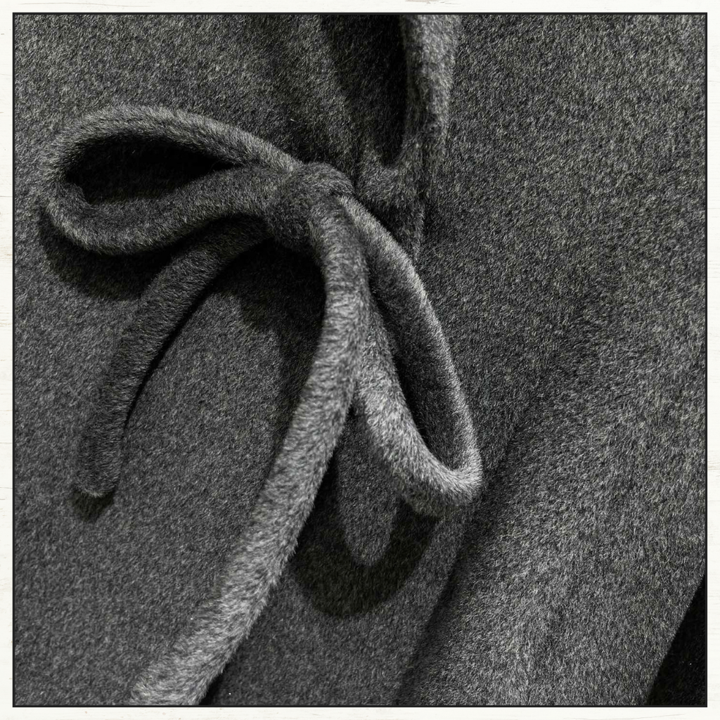 SIDE BOW WOOL CASHMERE COAT