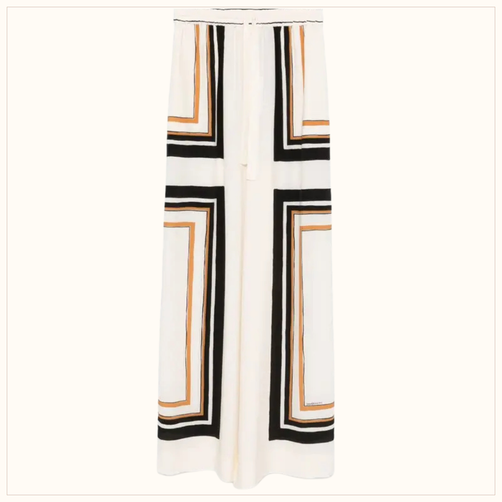 STRIPED SHIRT & DRAW WAIST PANTS